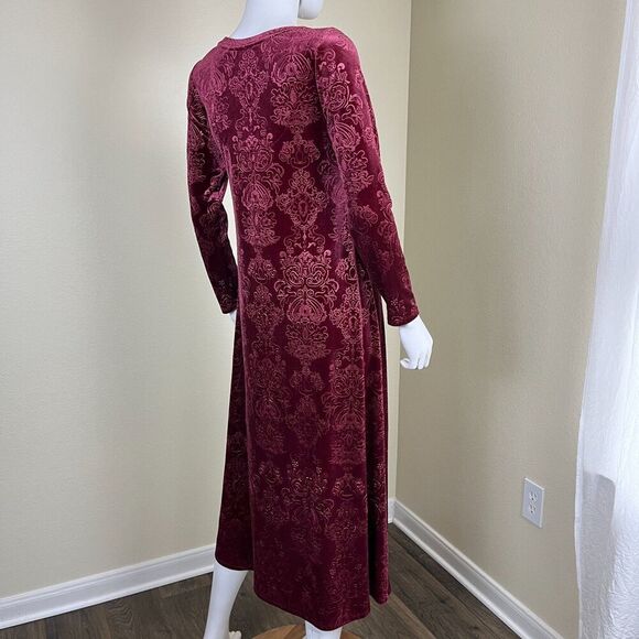 Soft Surroundings Womens Size XS Petite Santiago Embossed Velvet Maxi Dress Boho - Picture 9 of 17